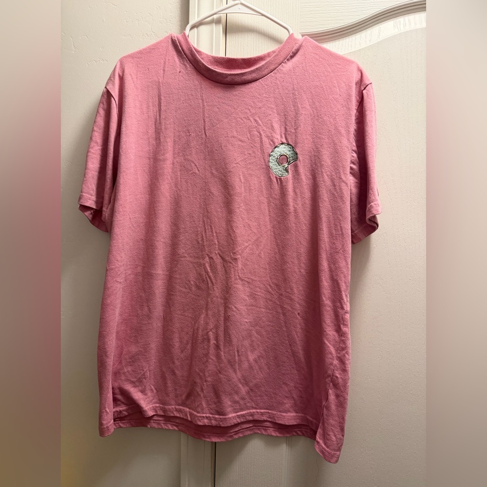 Forever 21 Men’s Pink Short-Sleeve Tee with Small Donut Patch